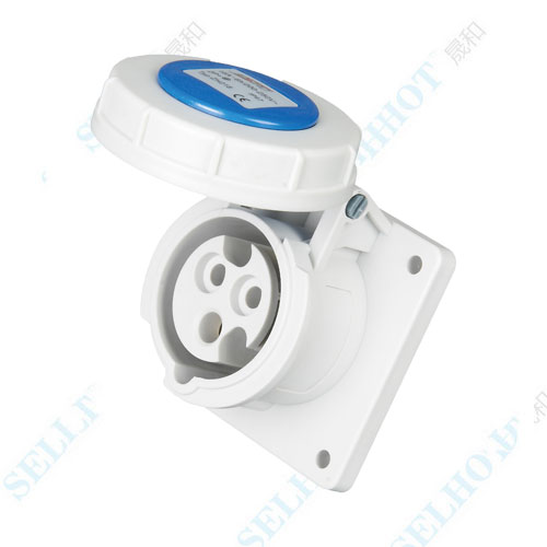 IP67 3P 16A 230V ZH218 Panel Mounted Socket(Straight Insertion Type）