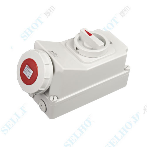 IP67 5P 16A 400V ZH5603 Socket With Switches and Mechanical Interlock