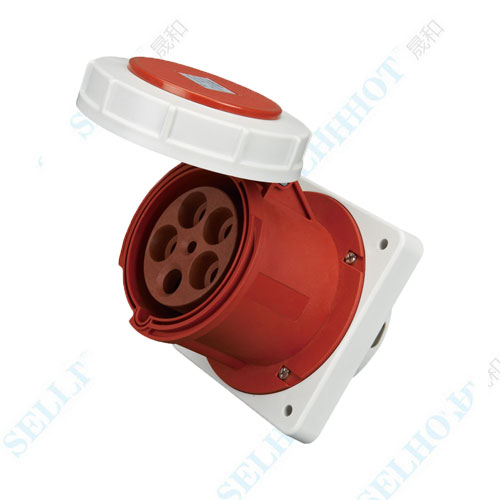 IP67 5P 125A 400V ZH1461 Panel Mounted Socket(Straight Insertion Type）