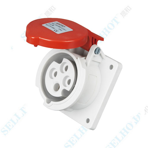 IP44-4P-16A-400V-ZH1390 Panel Mounted Socket(Straight Insertion Type）