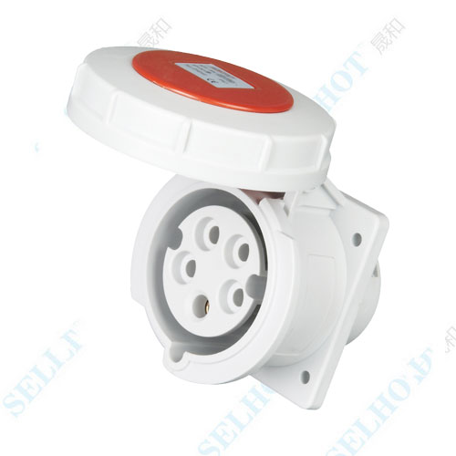 IP67 5P 32A 400V ZH240 Panel Mounted Socket(Straight Insertion Type）