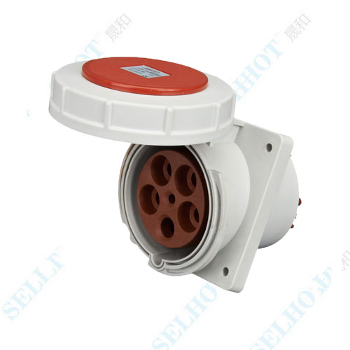 IP67 5P 125A 400V ZH216 Panel Mounted Socke(Oblique Insertion Type)