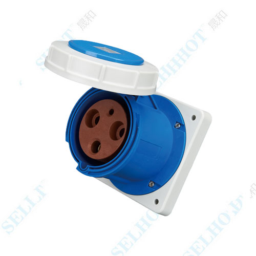 IP67 3P 125A 230V ZH3380 Panel Mounted Socket(Straight Insertion Type）