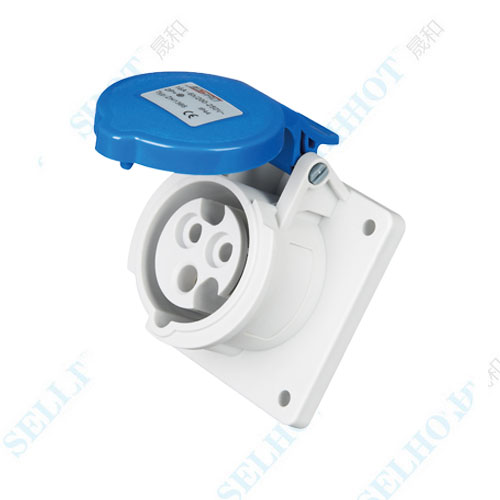 IP44 3P 16A 230V ZH1366 Panel Mounted Socket(Straight Insertion Type）