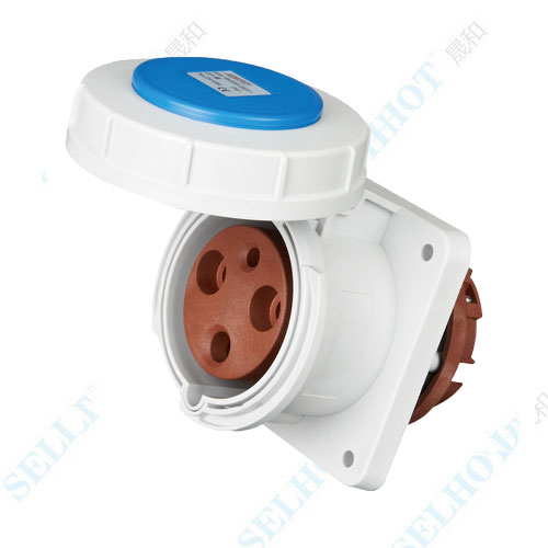 IP67 3P 63A 230V ZH1264 Panel Mounted Socket(Straight Insertion Type）