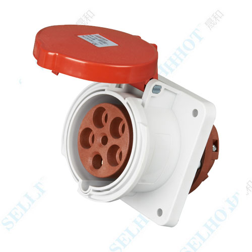 IP44 5P 63A 400V ZH1252 Panel Mounted Socket(Straight Insertion Type）