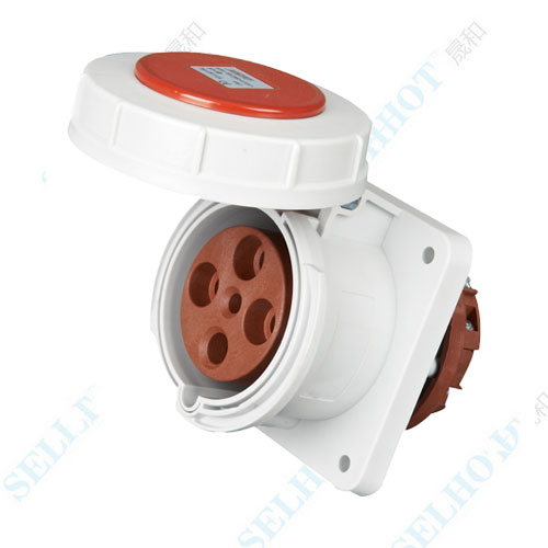 IP67 4P 63A 400V ZH1124 Panel Mounted Socket(Straight Insertion Type）