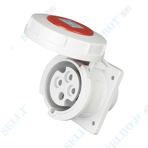 IP67 4P 32A 400V ZH234 Panel Mounted Socket(Straight Insertion Type）