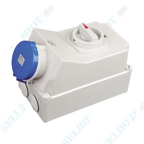 IP44 3P 63A 230V ZH6571 Socket With Switches and Mechanical Interlock